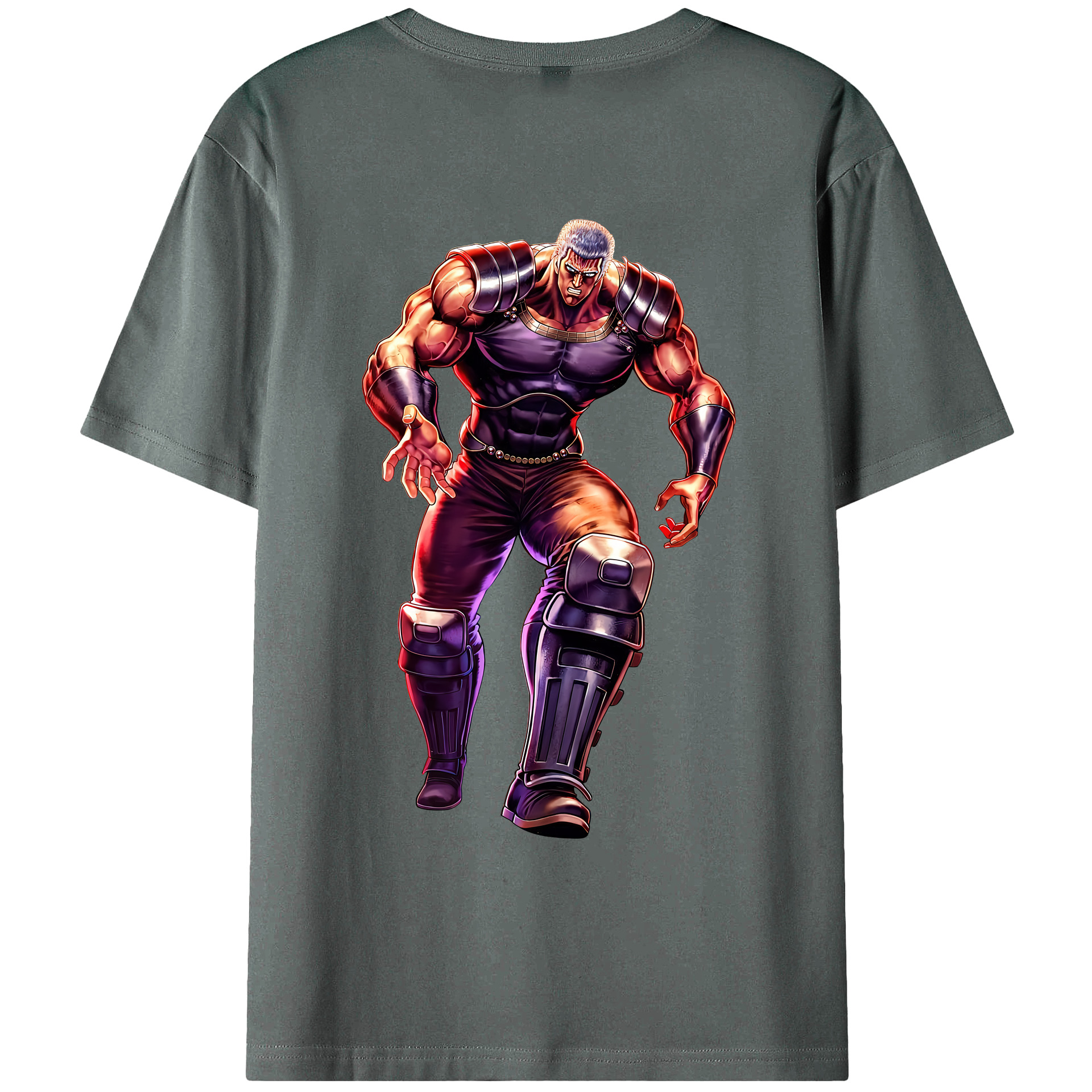 （画像用） 北斗の拳 Fist of the North Star 綿100％ メンズ半袖Tシャツ（バックプリント） 通気性